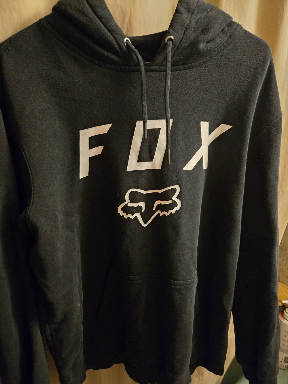 Fox Black Hoodie with White Logo Print